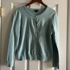 Talbots, Sz Small, dusty blue cardigan sweater